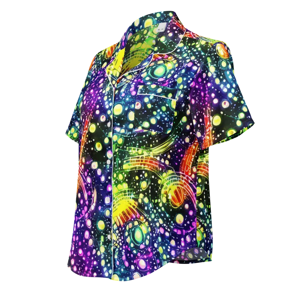 Infinite Prism on Women's Short Sleeve Pajama Top — Left Front