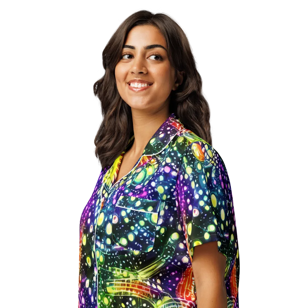 Infinite Prism on Women's Short Sleeve Pajama Top — Left Front