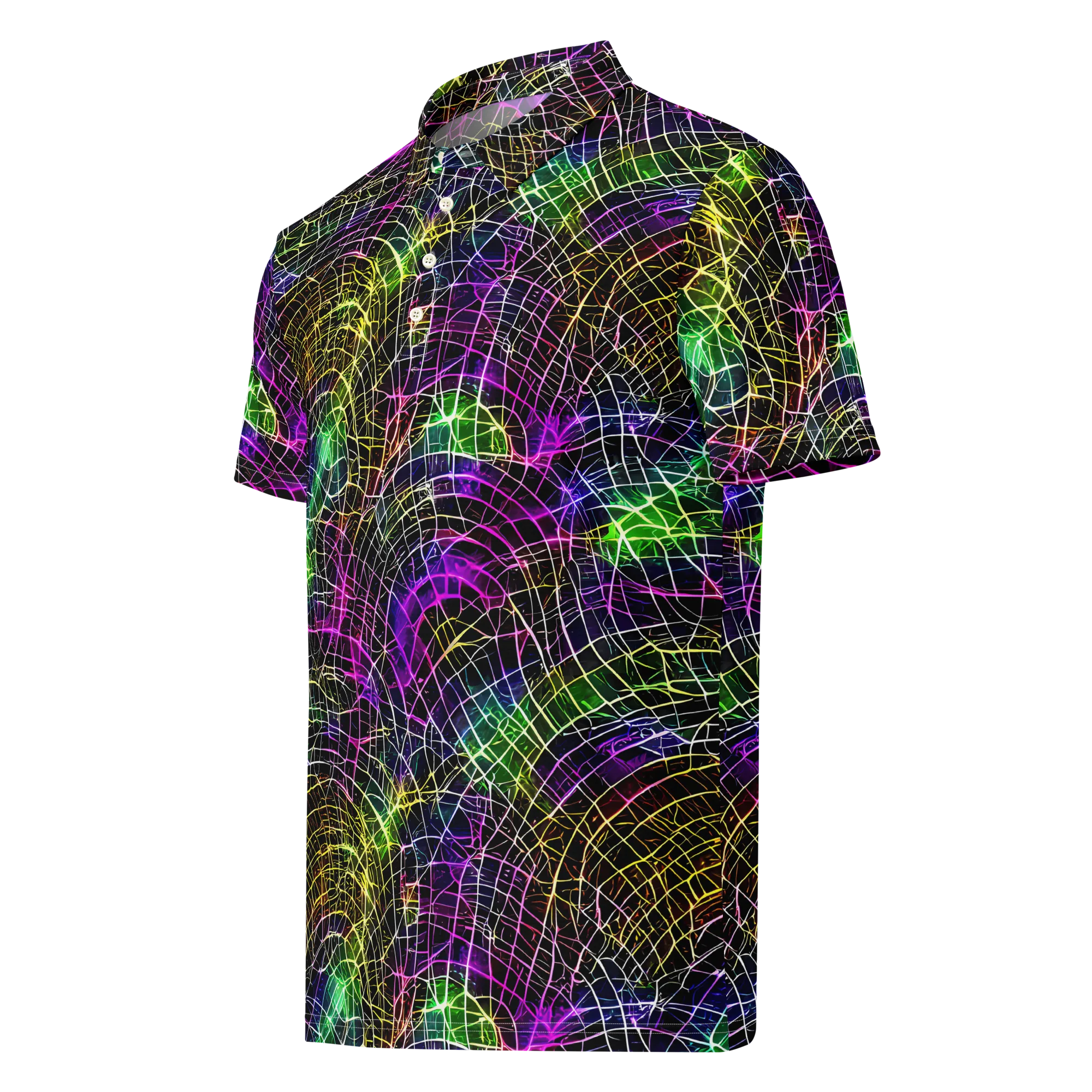Cybercell on Men's Slim Fit Polo Shirt — Left Front