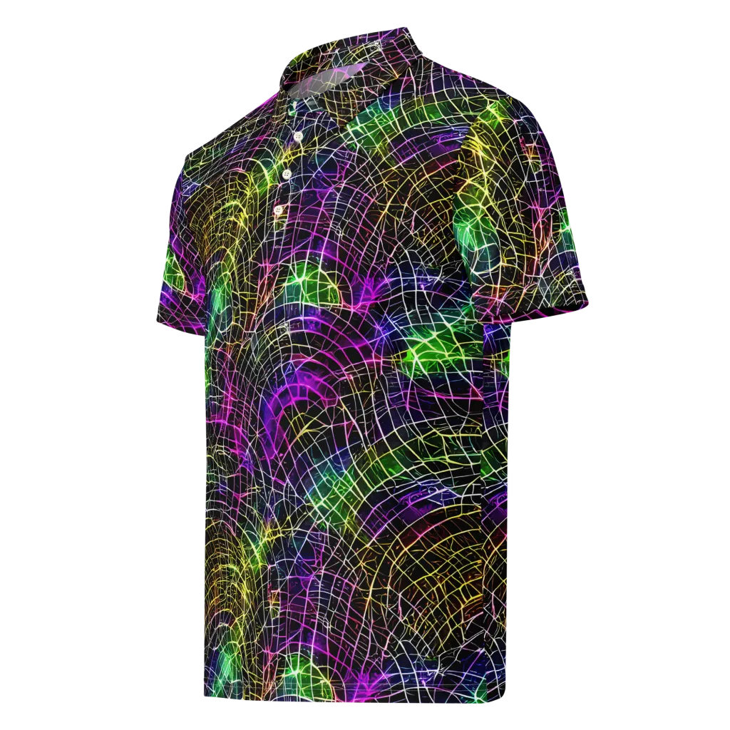 Cybercell on Men's Slim Fit Polo Shirt — Left Front