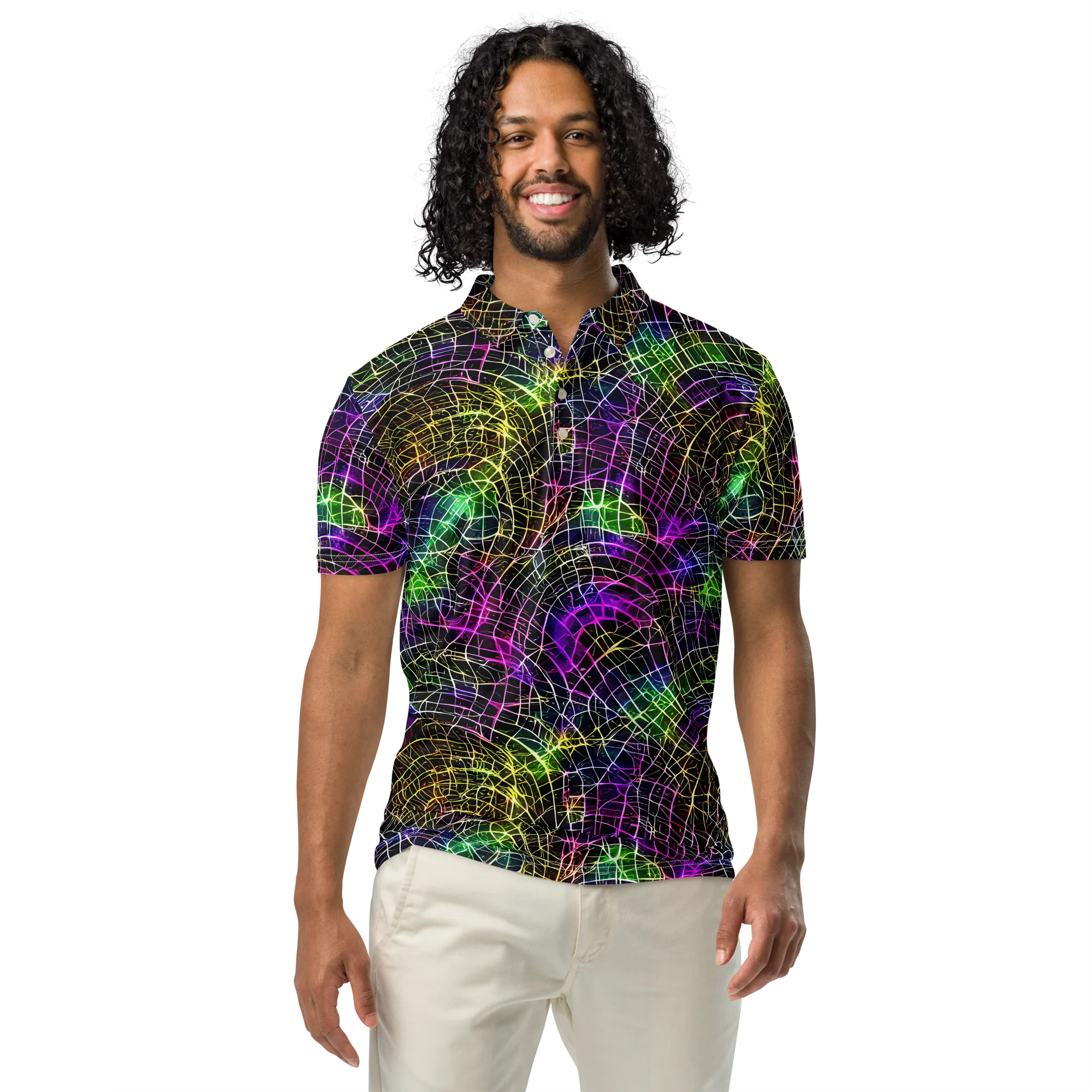 Cybercell on Men's Slim Fit Polo Shirt — Front