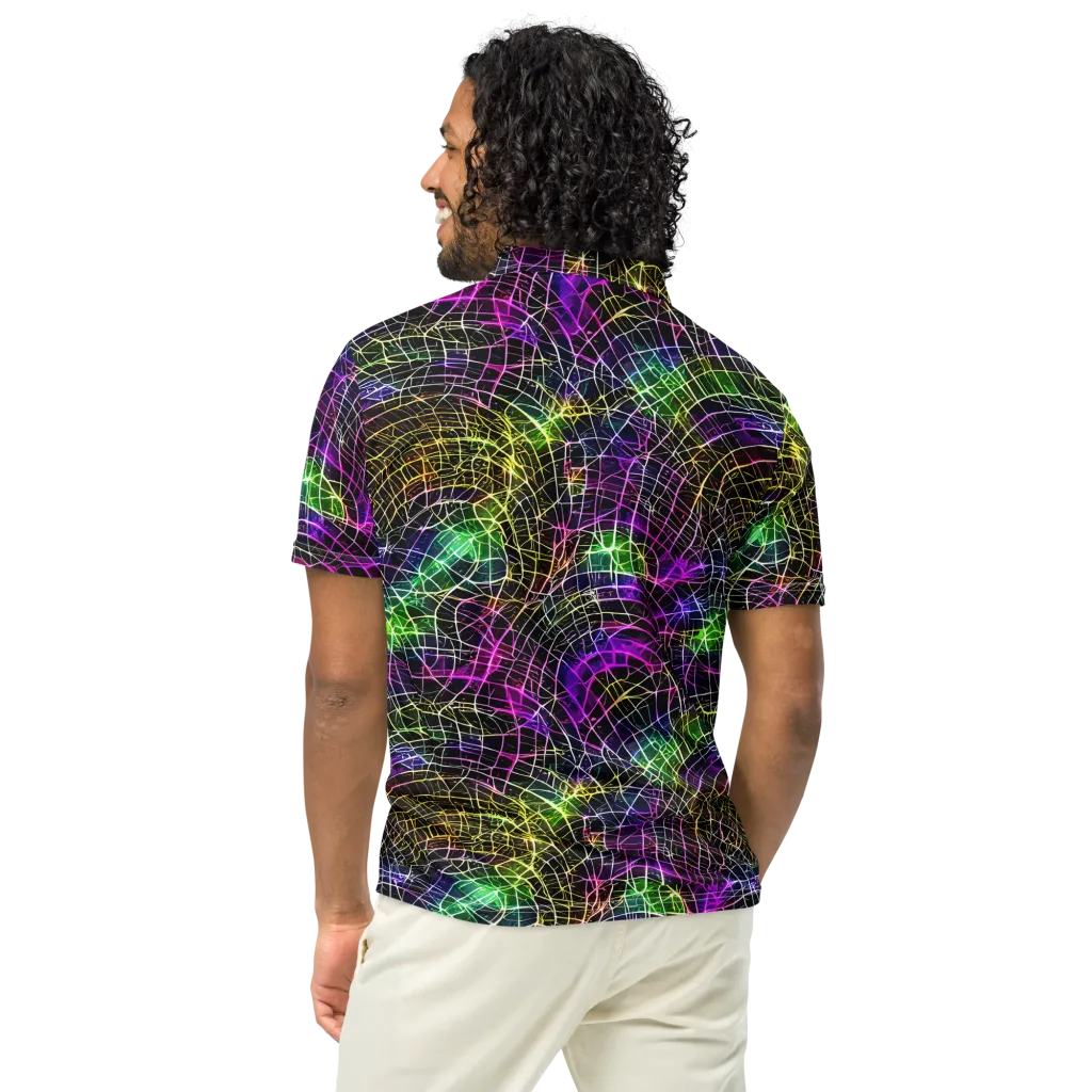 Cybercell on Men's Slim Fit Polo Shirt — Back