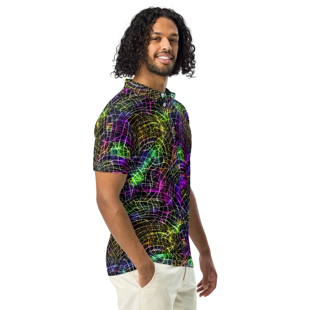 Cybercell on Men's Slim Fit Polo Shirt — Right Front
