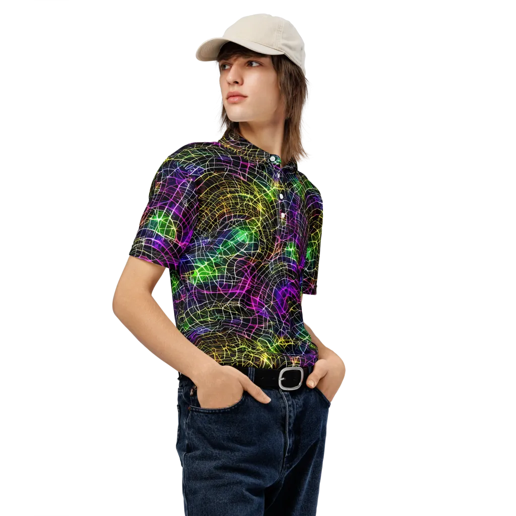 Cybercell on Men's Slim Fit Polo Shirt — Right Front