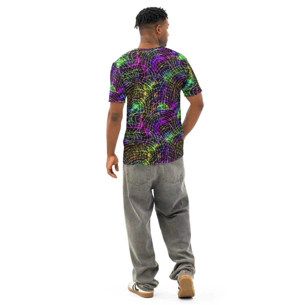 Cybercell on Men's Cotton Crew Neck T-Shirt — Back