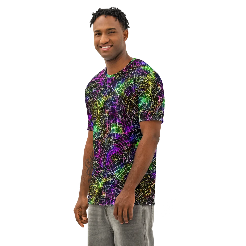 Cybercell on Men's Cotton Crew Neck T-Shirt — Left Front