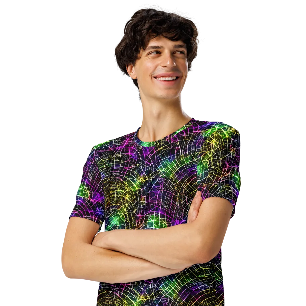Cybercell on Men's Crew Neck T-Shirt — Left Front