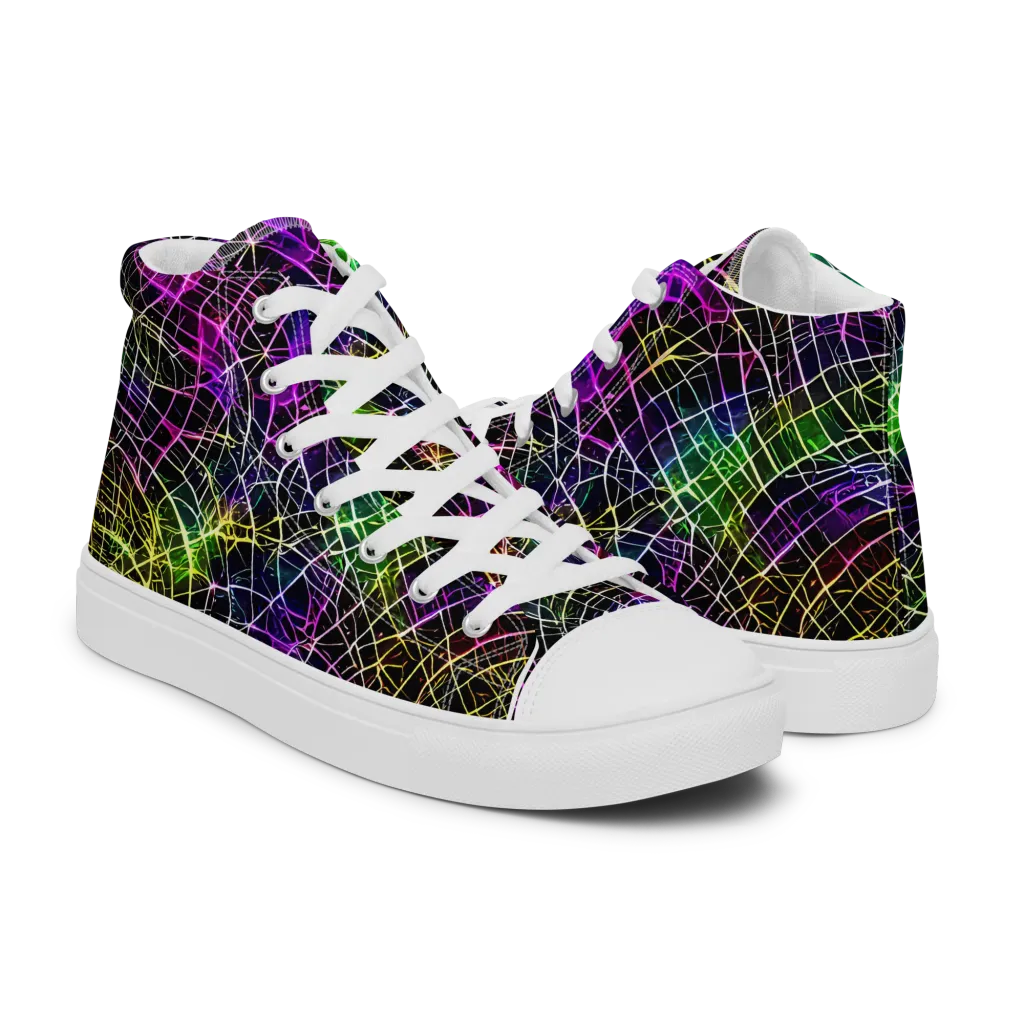 Cybercell on Men's High Top Canvas Shoes — Right