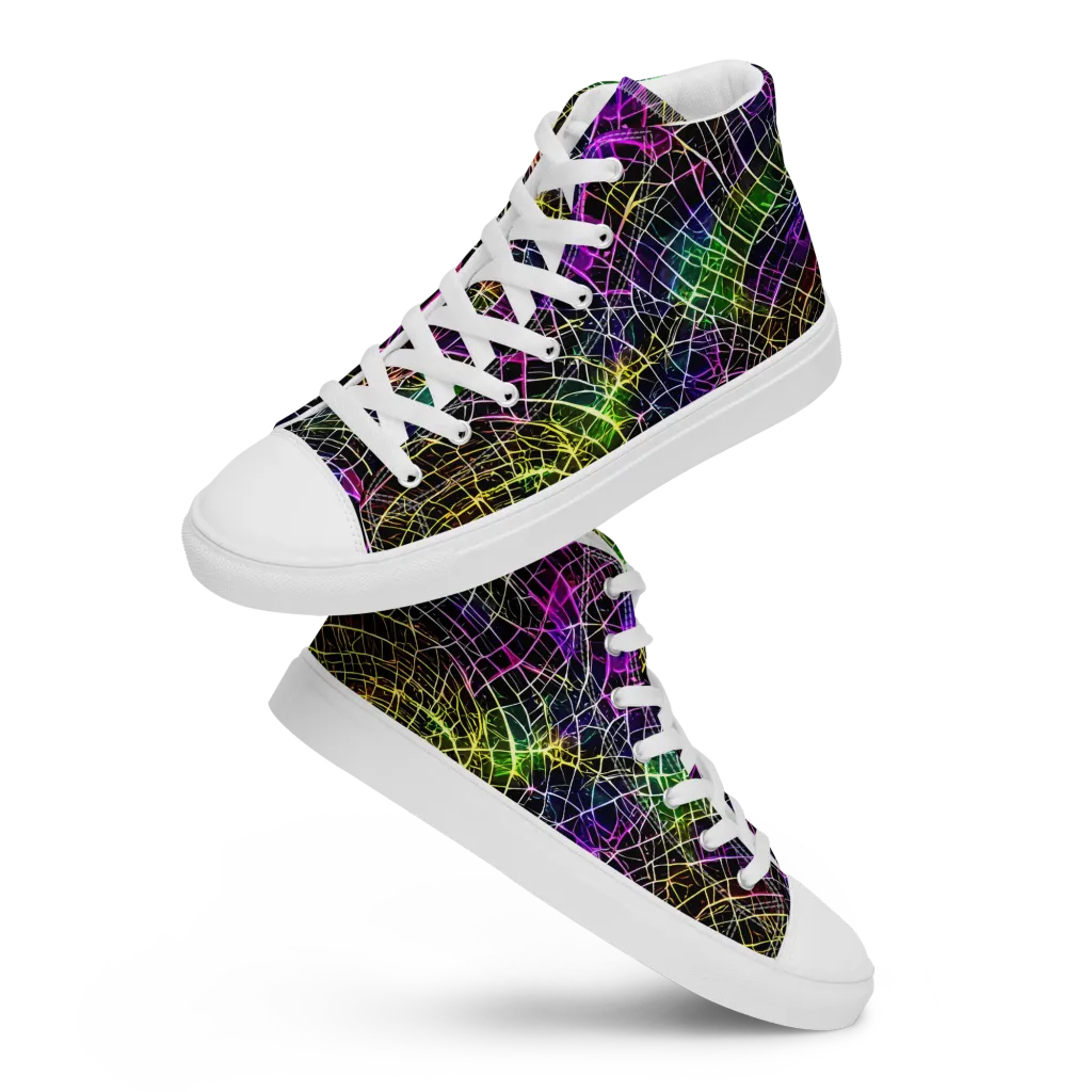 Cybercell on Men's High Top Canvas Shoes — Front