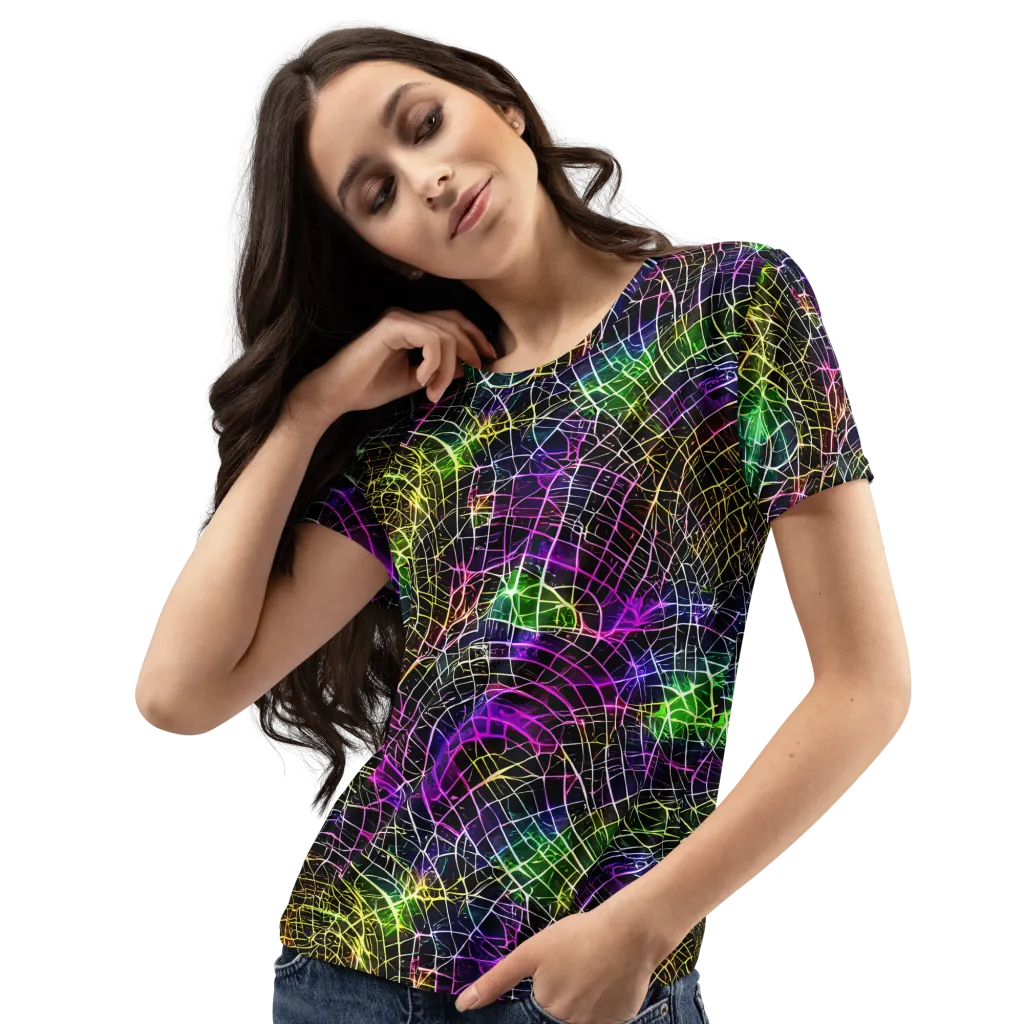 Cybercell on Women's Crew Neck T-Shirt — Left Front