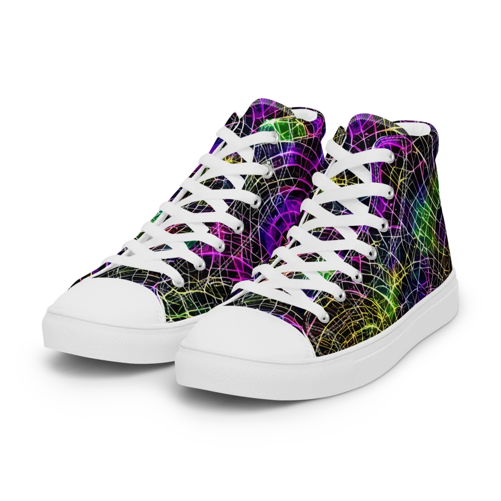 Cybercell on Women's High Top Canvas Shoes — Left Front