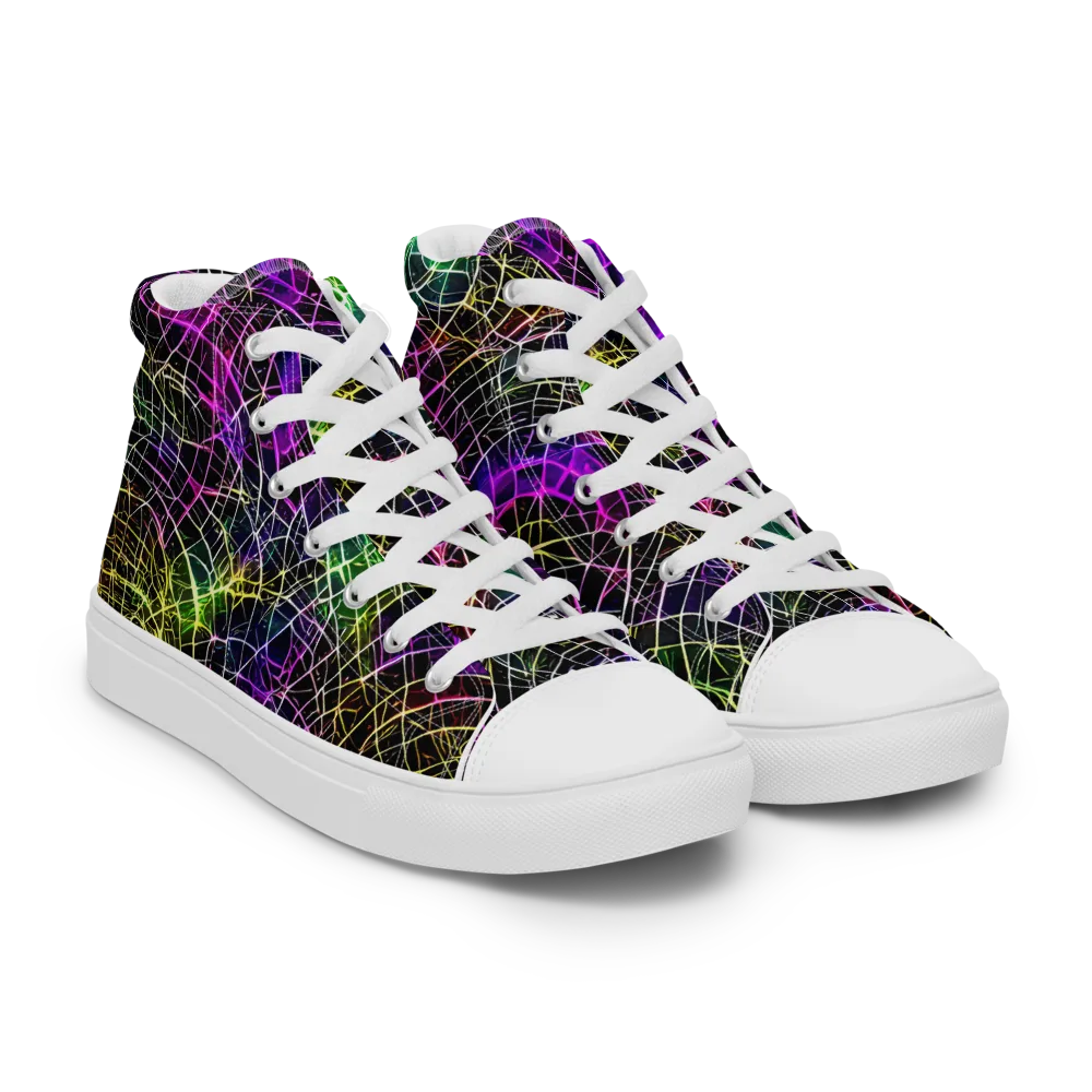 Cybercell on Women's High Top Canvas Shoes — Right Front