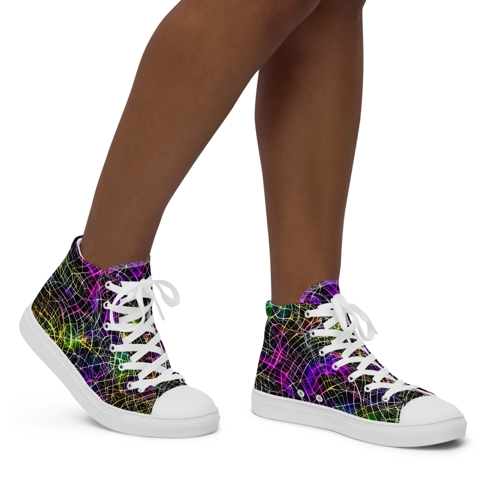 Cybercell on Women's High Top Canvas Shoes — Right