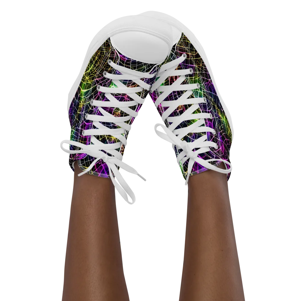 Cybercell on Women's High Top Canvas Shoes — Front