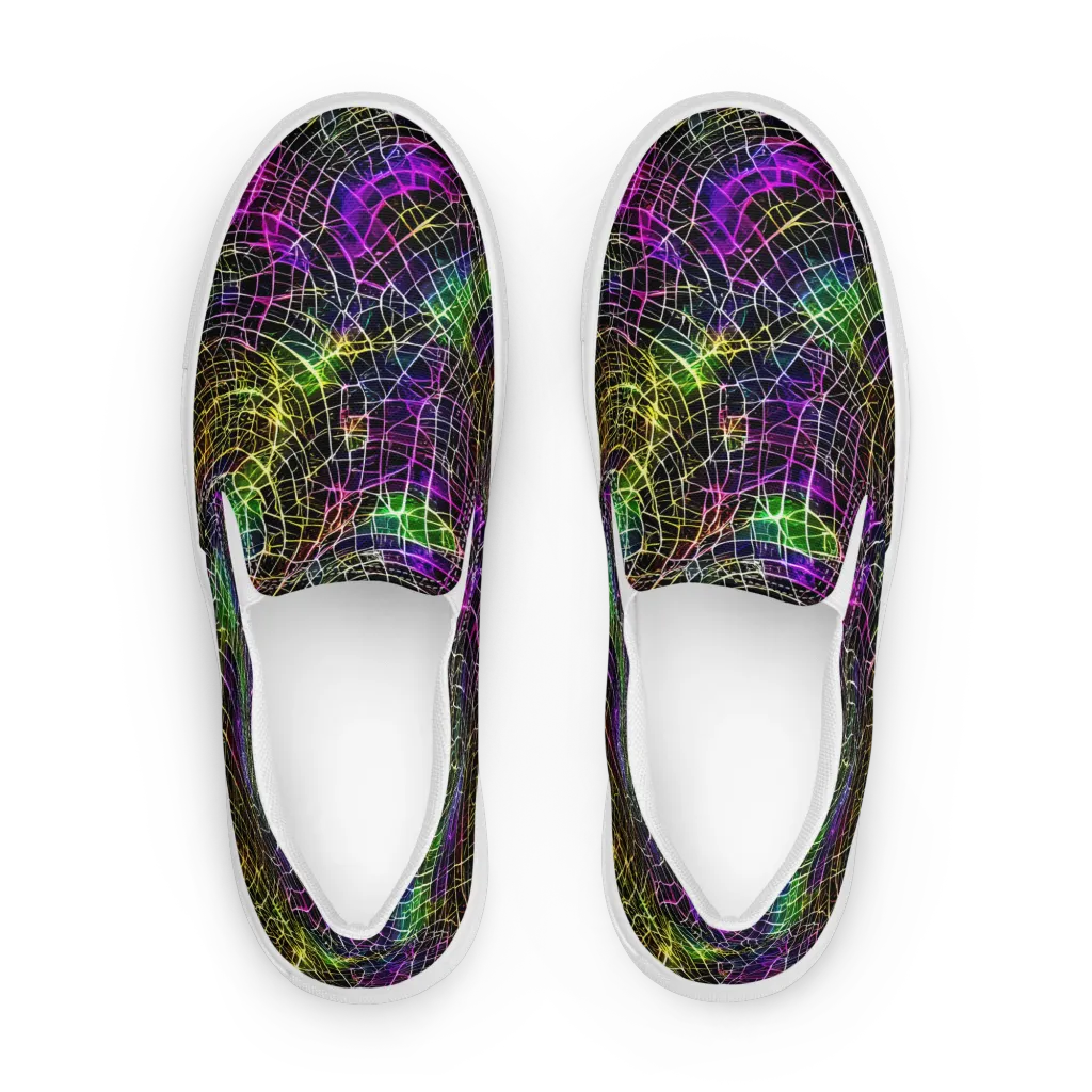 Cybercell on Men's Slip-On Canvas Shoes — Front
