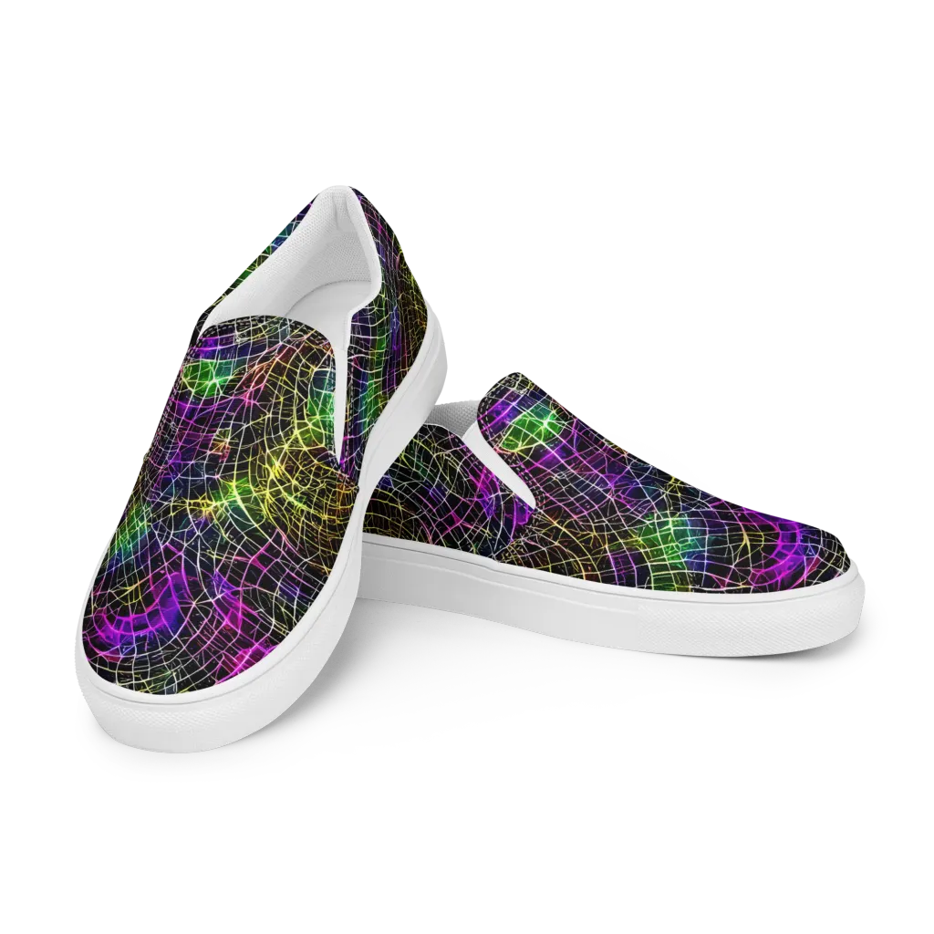 Cybercell on Men's Slip-On Canvas Shoes — Left Front