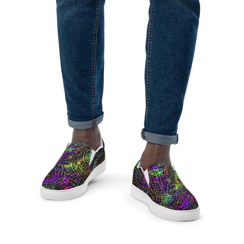 Cybercell on Men's Slip-On Canvas Shoes — Front