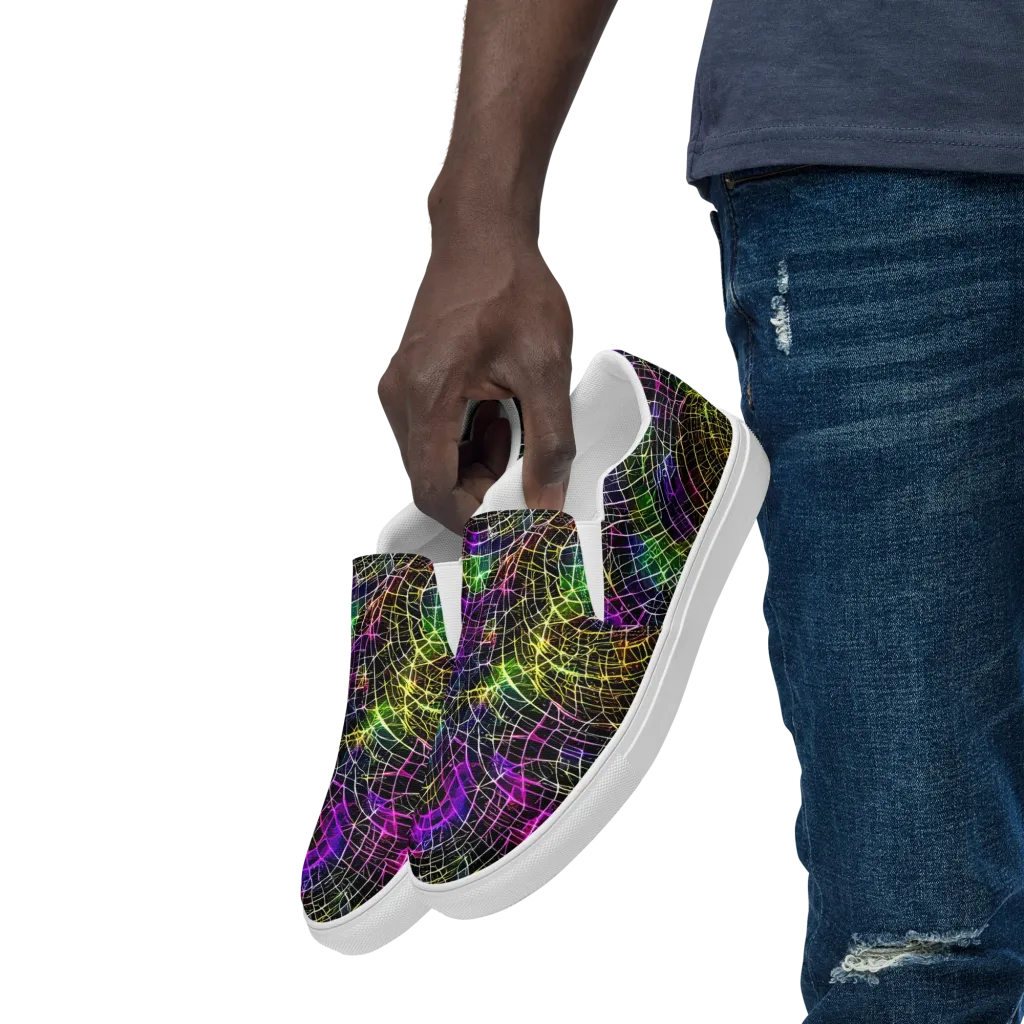 Cybercell on Men's Slip-On Canvas Shoes — Left Front