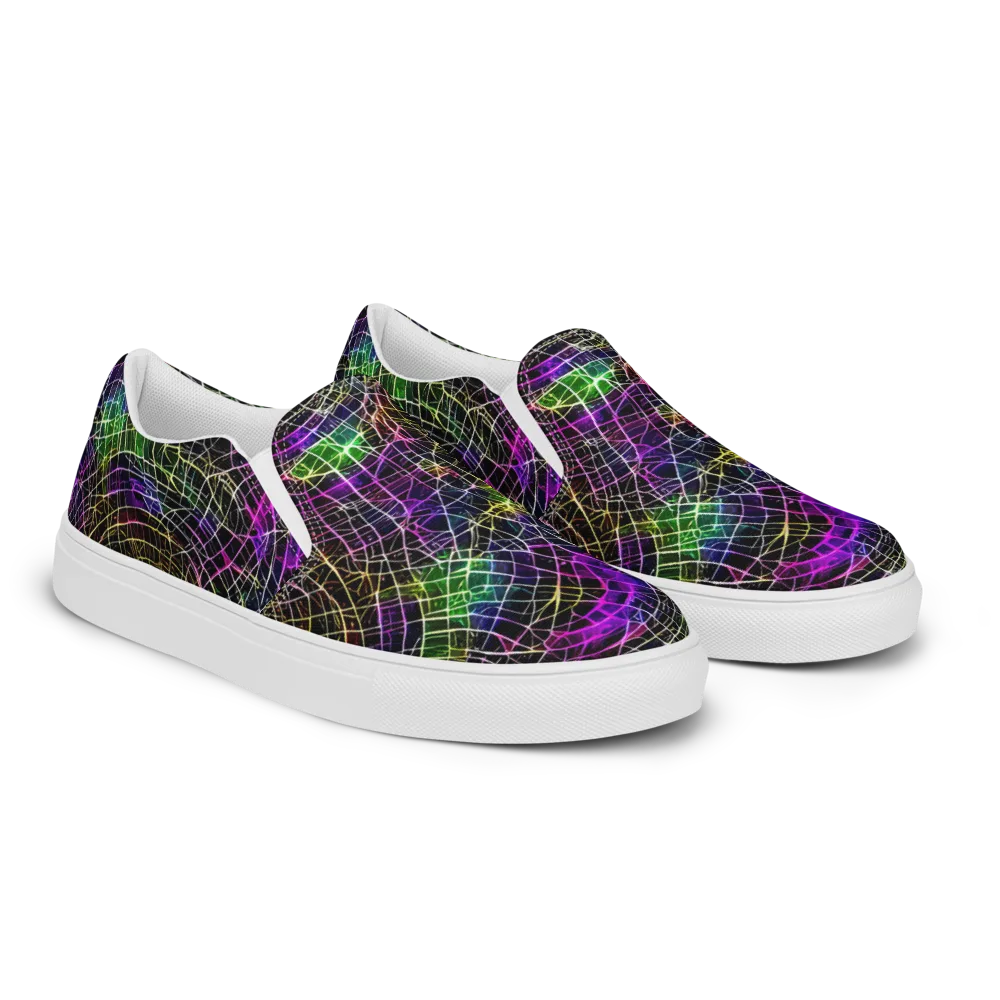 Cybercell on Women's Slip-On Canvas Shoes — Right Front