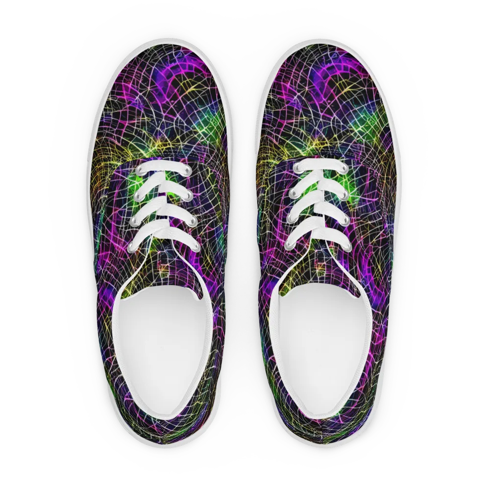 Cybercell on Men's Lace-Up Canvas Shoes — Front