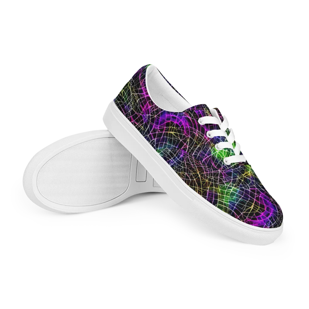 Cybercell on Men's Lace-Up Canvas Shoes — Right Front