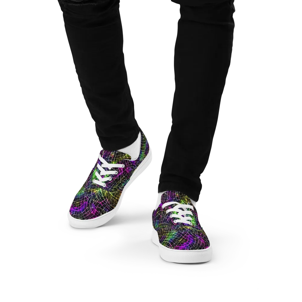 Cybercell on Men's Lace-Up Canvas Shoes — Front