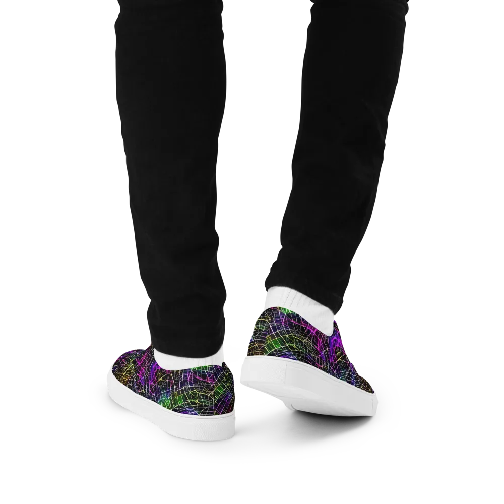 Cybercell on Men's Lace-Up Canvas Shoes — Back
