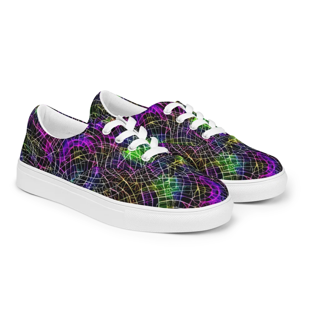 Cybercell on Men's Lace-Up Canvas Shoes — Right Front