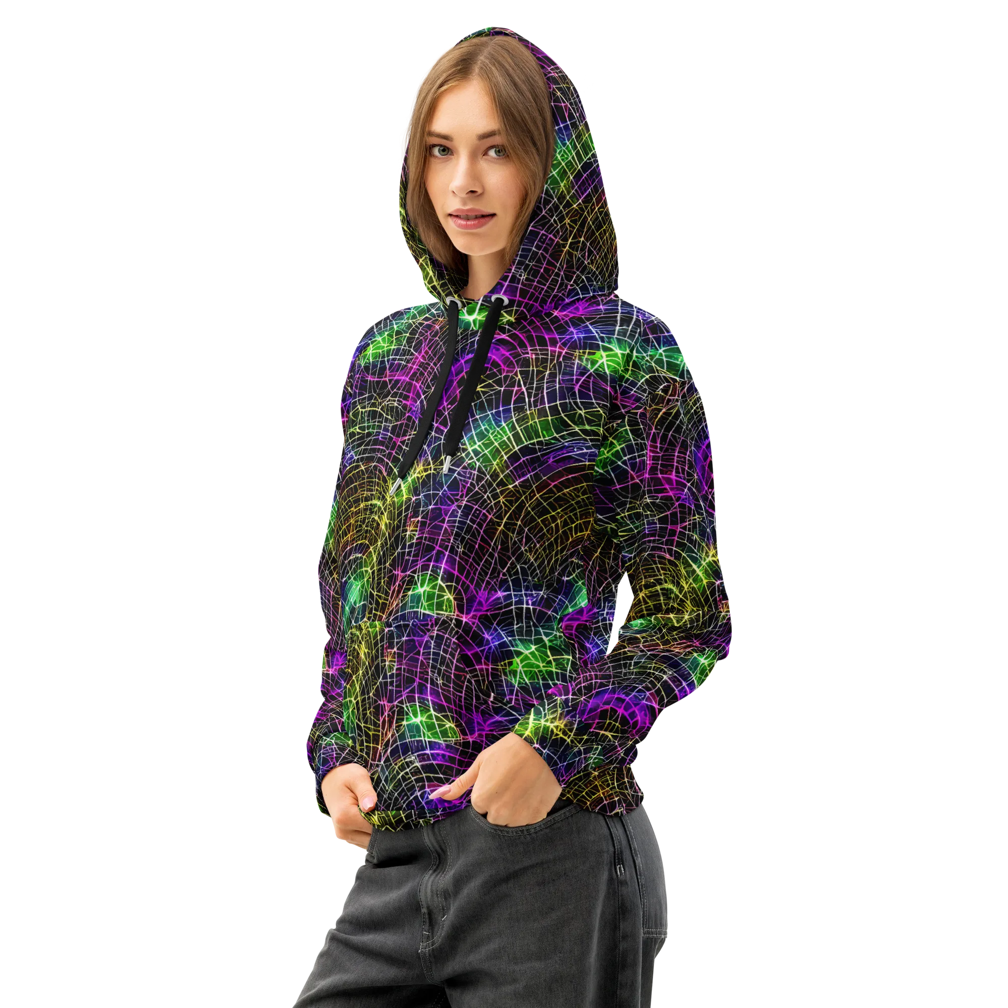 Cybercell on Cotton Hoodie — Left Front