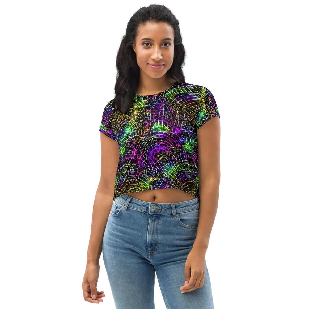 Cybercell on Crop Tee — Front