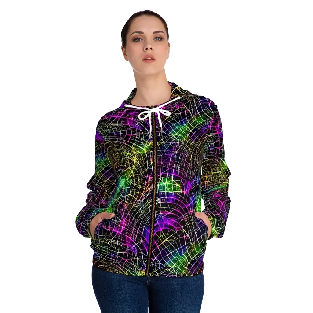 Cybercell on Women's Full-Zip Hoodie — Front On Person