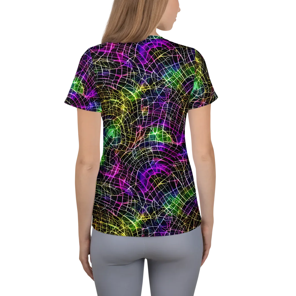 Cybercell on Women's Athletic T-Shirt — Back