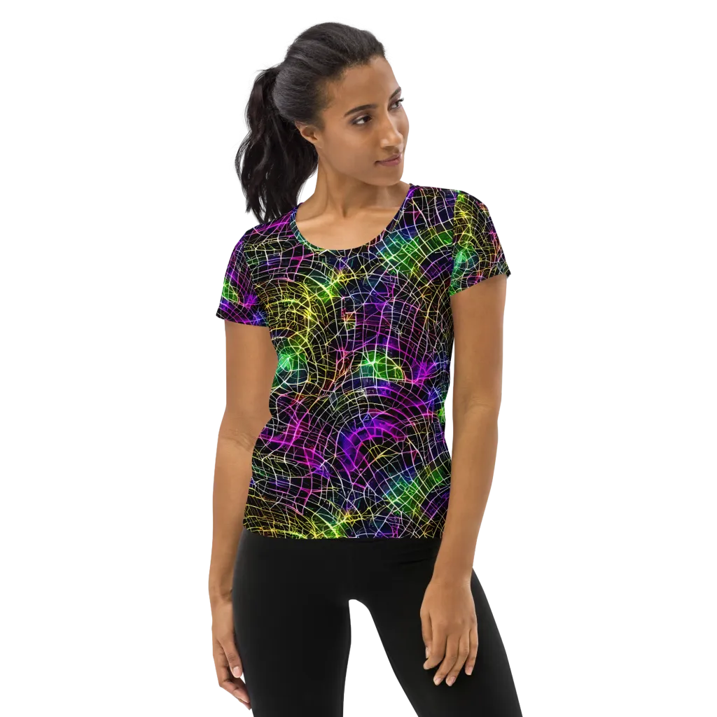 Cybercell on Women's Athletic T-Shirt — Front