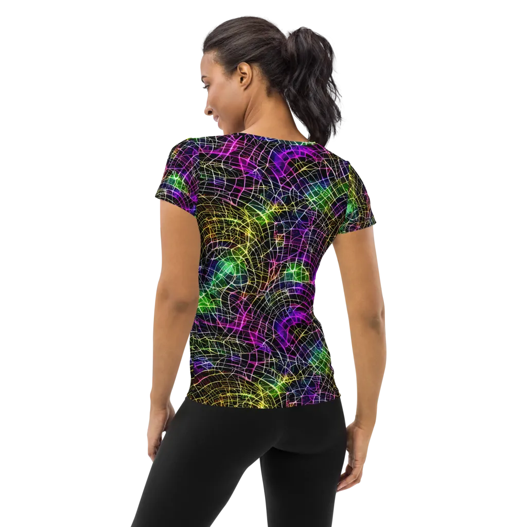 Cybercell on Women's Athletic T-Shirt — Back