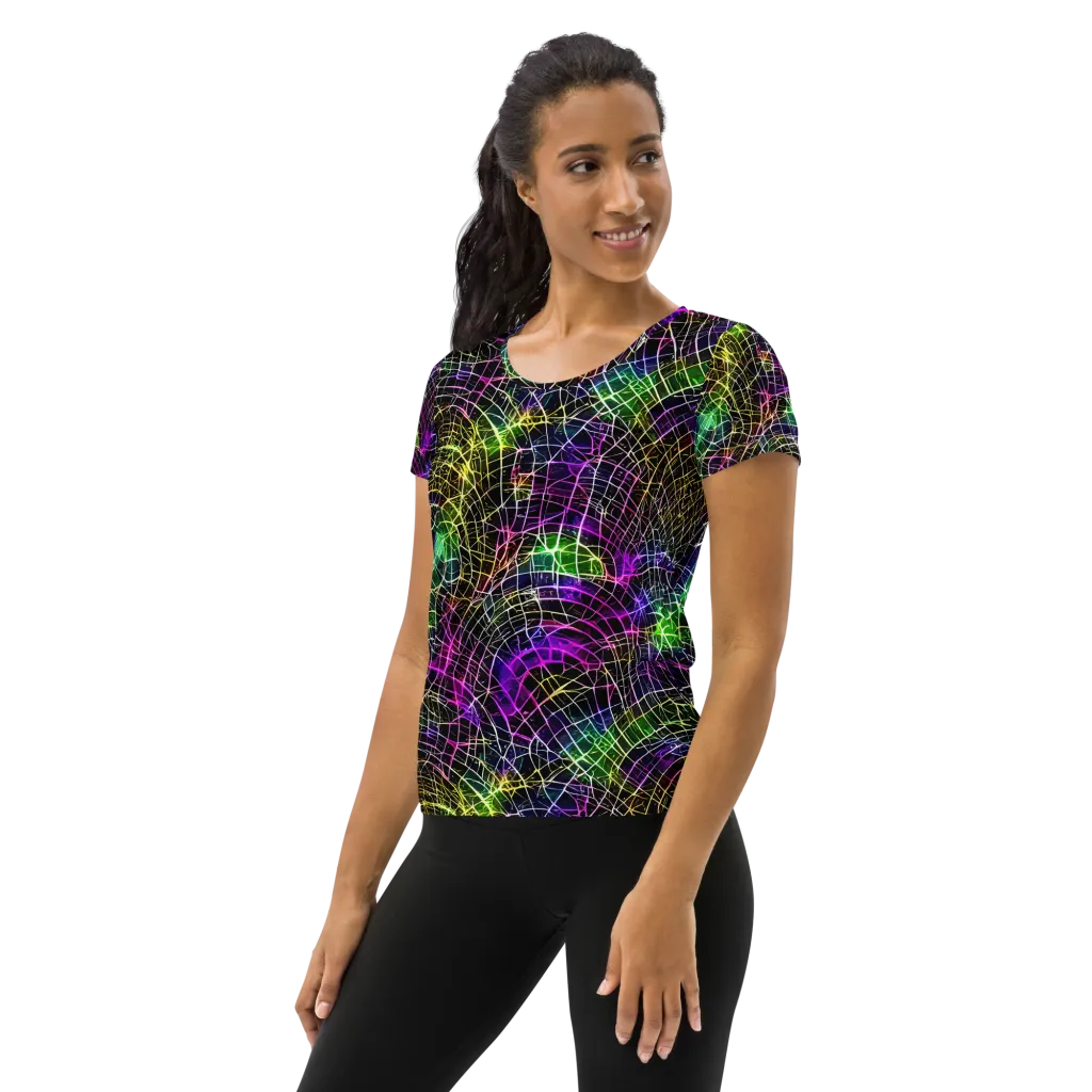 Cybercell on Women's Athletic T-Shirt — Left