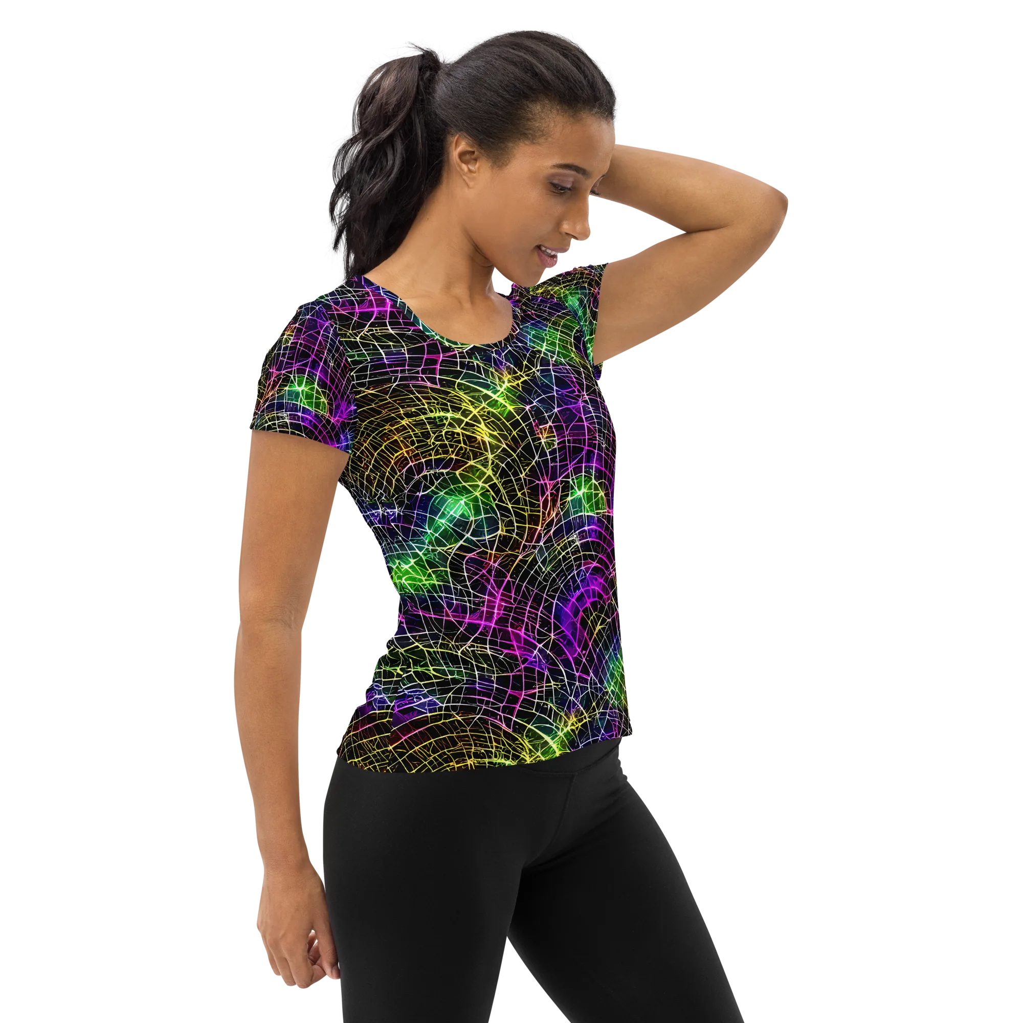 Cybercell on Women's Athletic T-Shirt — Right