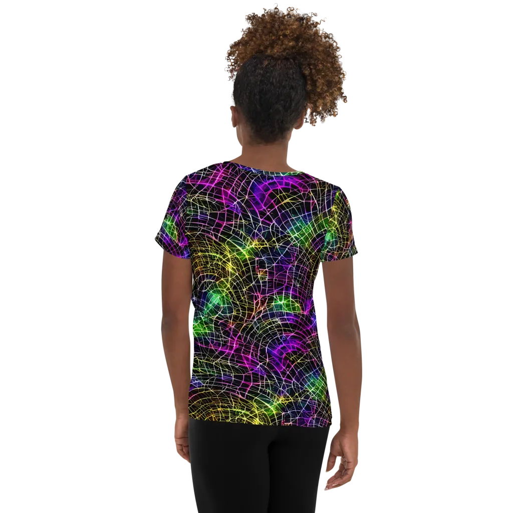 Cybercell on Women's Athletic T-Shirt — Back