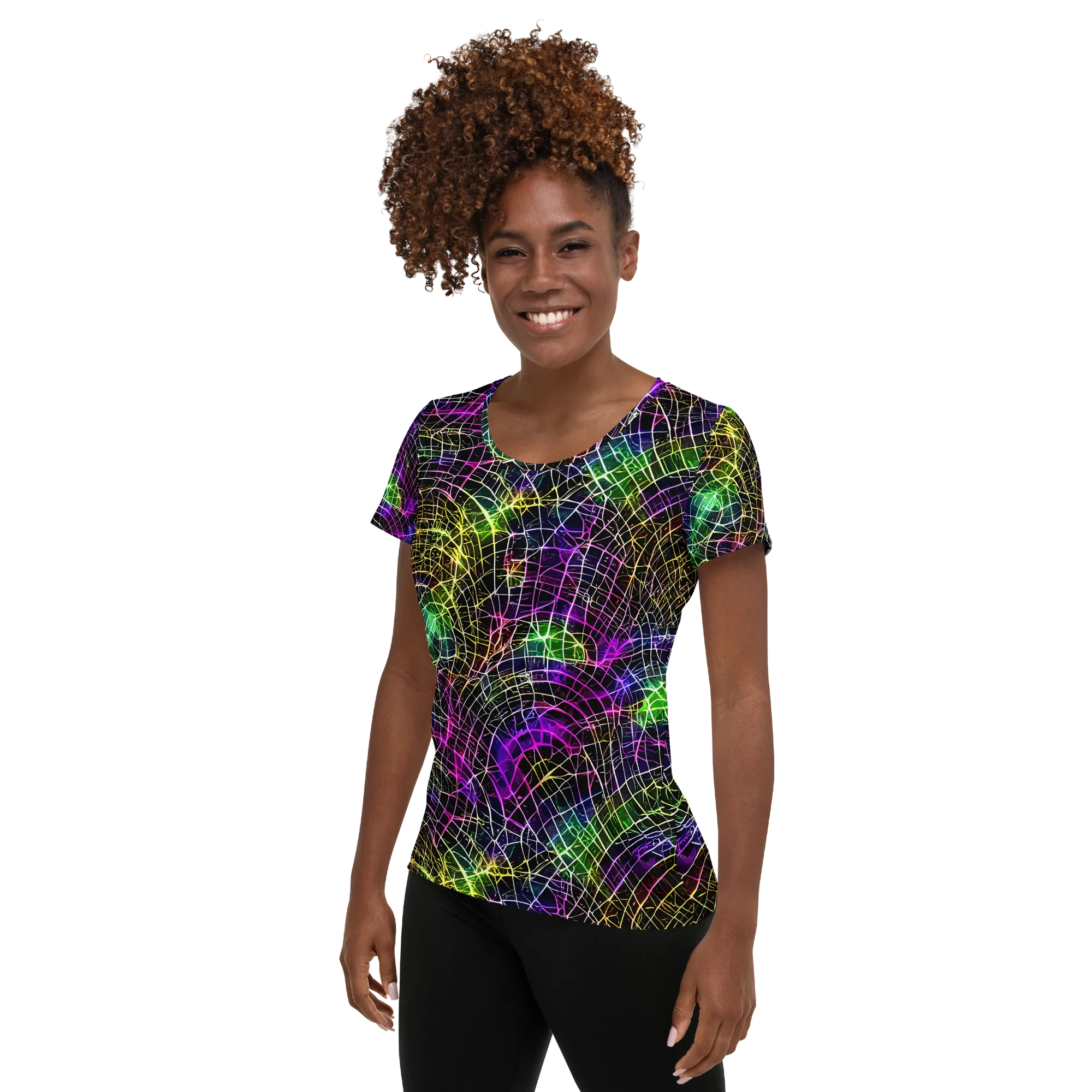 Cybercell on Women's Athletic T-Shirt — Left
