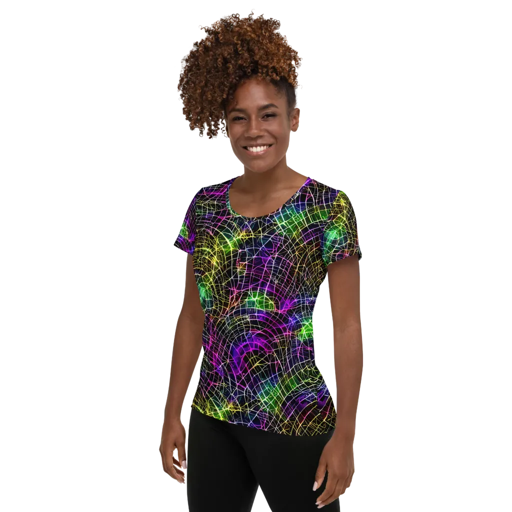 Cybercell on Women's Athletic T-Shirt — Left