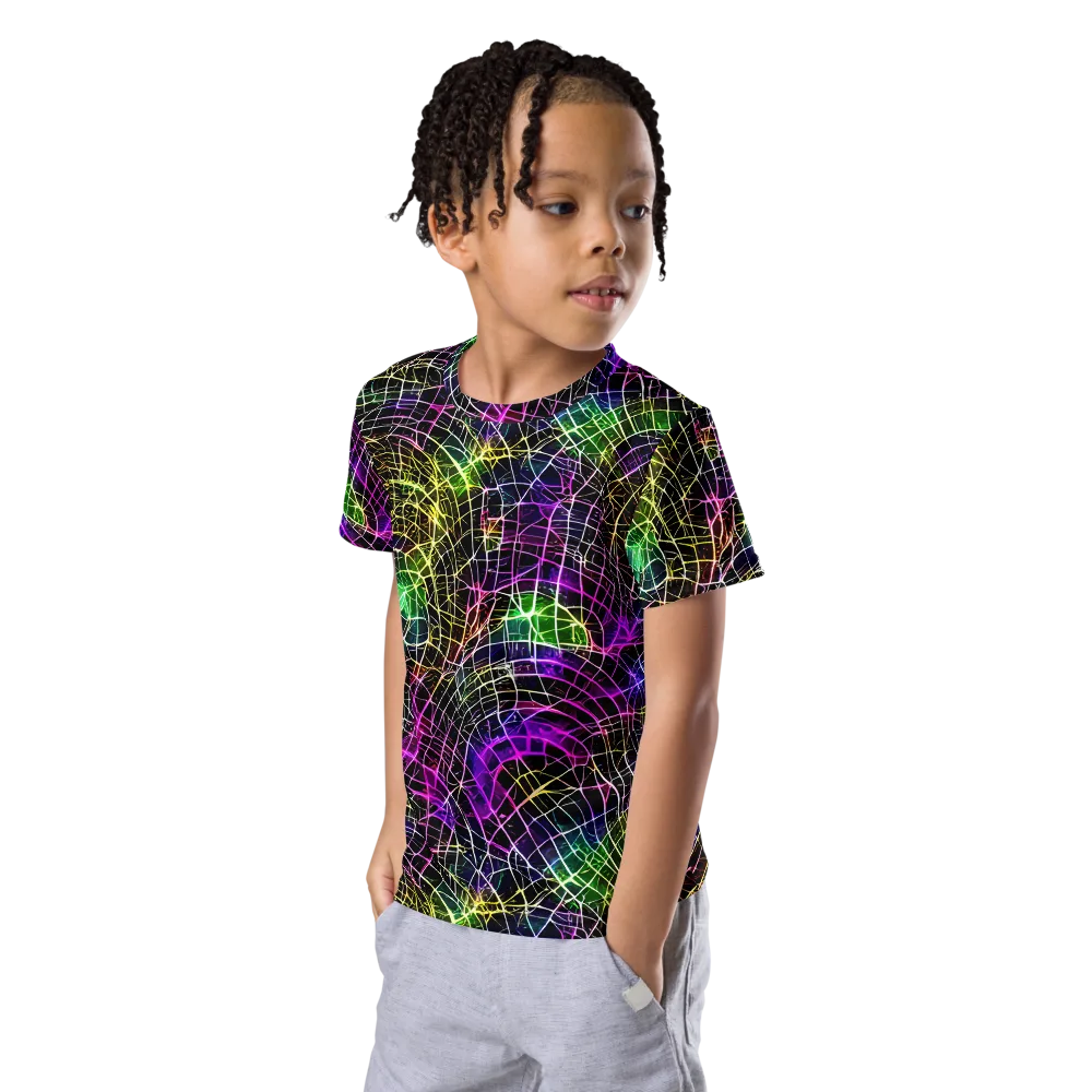 Cybercell on Kids Crew Neck T-Shirt — Left Front