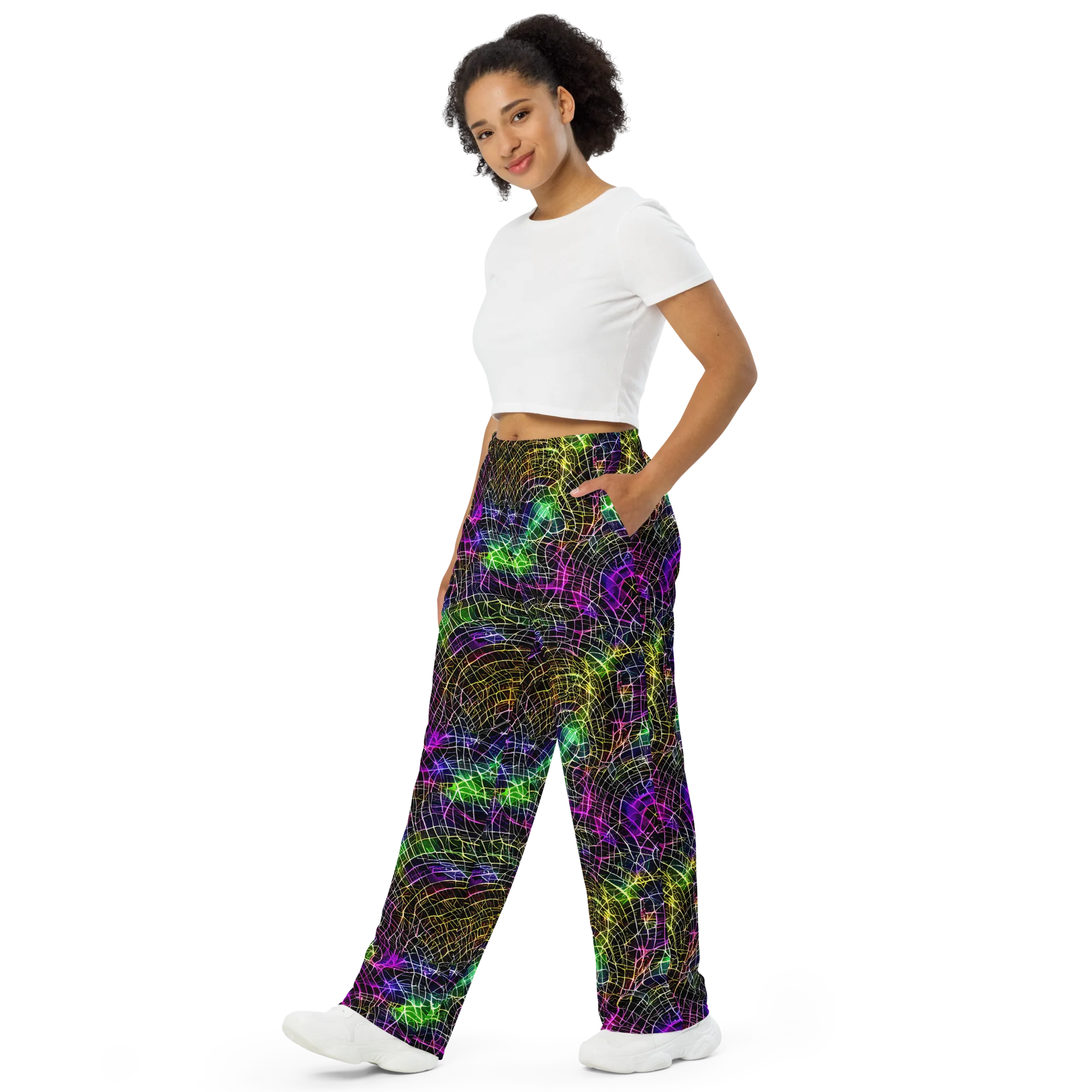 Cybercell on Wide-Leg Pants — Left Front