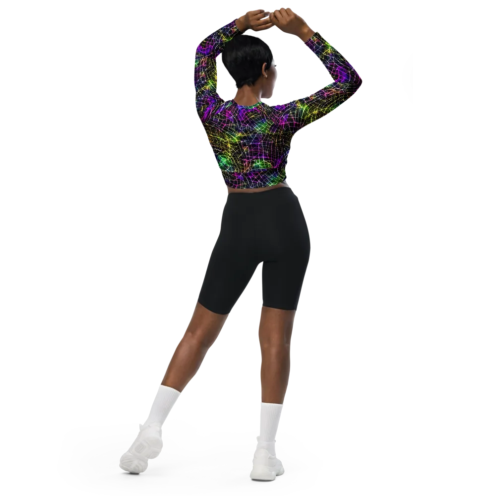Cybercell on Long Sleeve Crop Top — Back