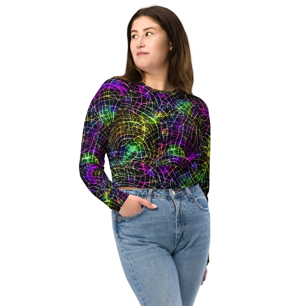 Cybercell on Long Sleeve Crop Top — Front