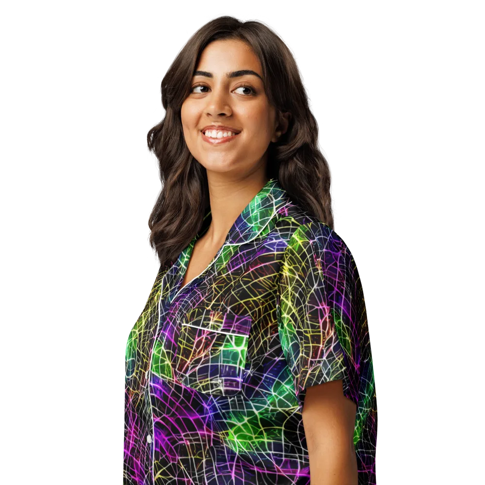 Cybercell on Women's Short Sleeve Pajama Top — Left Front