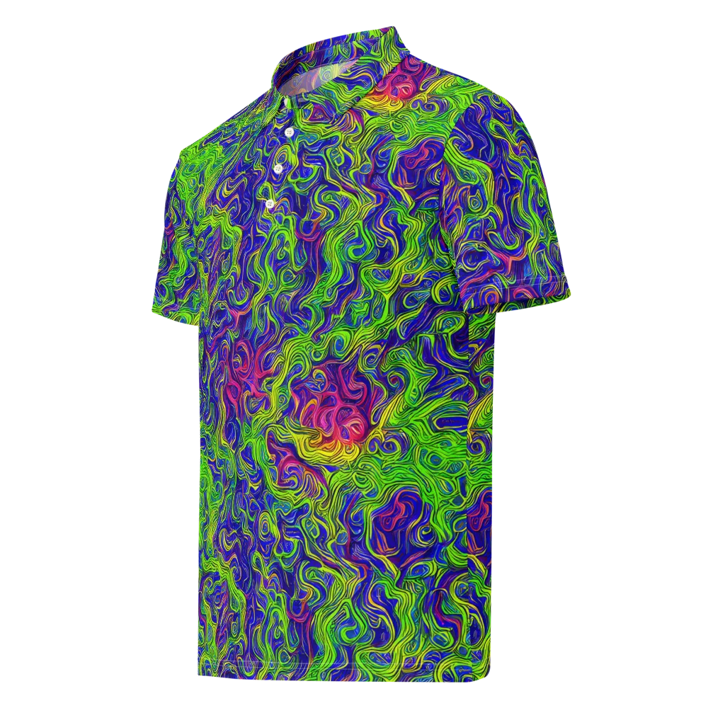 Cosmic Contour on Men's Slim Fit Polo Shirt — Left Front