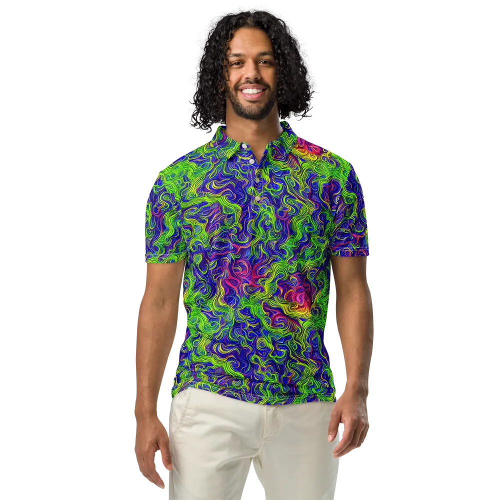 Cosmic Contour on Men's Slim Fit Polo Shirt — Front