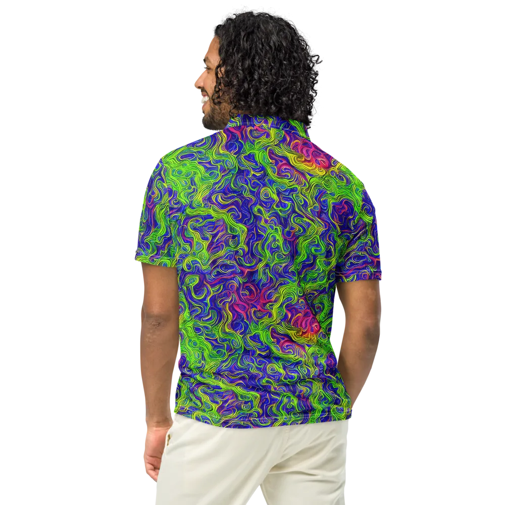 Cosmic Contour on Men's Slim Fit Polo Shirt — Back