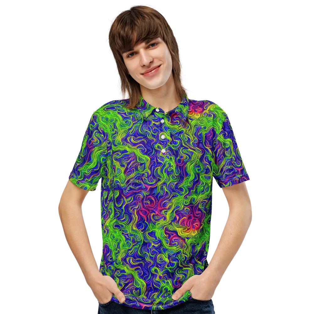 Cosmic Contour on Men's Slim Fit Polo Shirt — Front