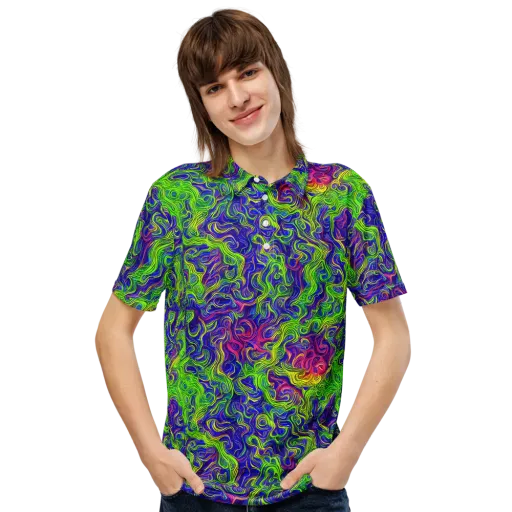 Cosmic Contour on a Men's Slim Fit Polo Shirt