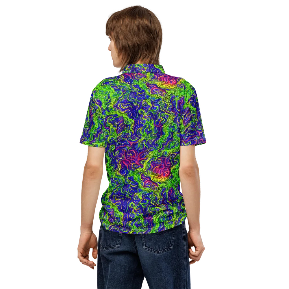 Cosmic Contour on Men's Slim Fit Polo Shirt — Back